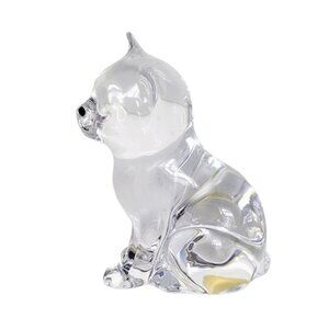 Vintage 80's Princess House 24% Lead Crystal Cat Figurine Paperweight W. Germany